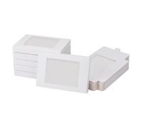 NBEADS 24 Pcs White Gift Box with PVC Window, Fold Paper Boxes Rectangle Kraft Paper Treat Boxes for Party Favor Treats Bakery and Jewelry Packaging, 8.5×12.45×1.4cm Finished
