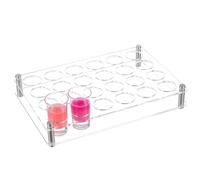 NBEADS 24 Shot Glass Tray Holder, Clear Bar Acrylic Shot Glasses Holders Wine Glass Cup Serving Tray Cups Organizer Shot Glass Display for Party Bar Club, Hole: 3.8 CM