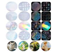 NBEADS 240 Pcs 8 Styles Badge Protective Film, Badge Film for 3.39 Inch Button Maker Machine Holographic Styles Glittering Film for Button Making Supplies & Pin Maker Supplies