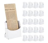 NBEADS 25 Pcs Cardboard Brochure Holder, White Corrugated Trifold Literature Stand Rack Blank Flyer Display Stand for Pamphlets, Menus, Magazines Booklets Countertop Organizer, 11.6x6.7x13cm
