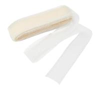 NBEADS 25 Yards Stiff Horsehair Braid, About 5.5cm Wide Horsehair Mesh Braid Trim with Bling Edge Polyester Boning Hair Ribbon for Boning Sewing Wedding Dress Accessories, Blanched Almond