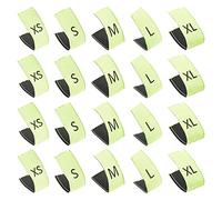 NBEADS 250 Pcs Cotton Sewing Labels, 5 Sizes XS/S/M/L/XL Embroidered Label Size Labels Tags for Clothing Sewing Sew on Clothes, 40x10mm Lawn Green