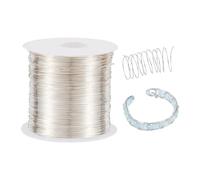 NBEADS 26 Gauge 0.4mm Copper Wire, 38m Jewellery Wire Silver Plated Copper Beading Metal Wire for Jewelry Crafts Stringing Model Making Gardening Wrapping