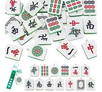 NBEADS 26 Pcs Resin Mahjong Tile Charms, 2.95x2.05cm Hole 1.8mm | Resin Pendants,With Iron Loop,For Jewelry Making,For DIY Crafting,Fine Edge Finishing,Necklace Accessories