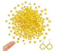 NBEADS 264 Pcs Handmade Millefiori Flower Beads, 3.7-5.6mm Daisy Beads Lampwork Glass Bead Flat Flower Loose Spacer Bead for DIY Necklace Bracelet Earring Jewelry Making Crafts