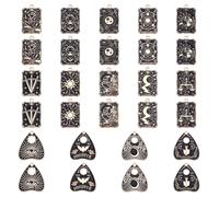 NBEADS 28 Pcs 14 Styles Tarot Charms, Enamel Halloween Tarot Card Pendants Light Gold Gothic Magic Tarot Card Divination Charms for Jewelry Making DIY Earrings Bracelet Necklace Craft