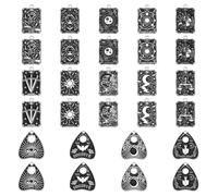 NBEADS 28 Pcs 14 Styles Tarot Charms, Enamel Halloween Tarot Card Pendants Platinum Gothic Magic Tarot Card Divination Charms for Jewelry Making DIY Earrings Bracelet Necklace Craft