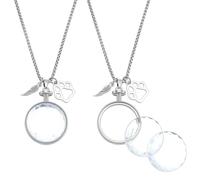 NBEADS 2Pcs Pet Fur Jewelry Keepsake Necklace, Pet Ashes Memorial Keepsake Urn Flat Round Locket Pendant Necklace with Glass Cabochons for Dog Cat Portrait Memorial Jewelry Gift, Platinum