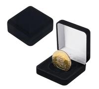 NBEADS 2PCS Square Coin Display Case, Black Velvet Challenge Coin Presentation Display Box For Commemorative Coins Medals, 6.85x6.55x2.85cm