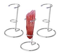 NBEADS 3 Pcs Crystal Wand Display Stand, Rock Display Stands Iron Arms Display Stand Display Easel Holder for Small Gemstones Crystal Mineral Agate, 8.5x12.5cm, Platinum