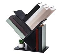 NBEADS 3 Tier Small Tree Bookshelf, Modern Book Storage Floor Standing Bookcase Desk Wood Storage Rack for Home Office, Living Room, Bedroom, Black, 31x17x40.5cm
