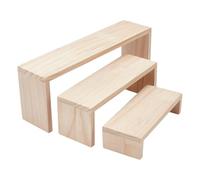 NBEADS 3-Tier Wood Display Risers, Decorative Display Risers, Display Stand, Unfinished Wood, Cupcake Holder Stand