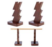 NBEADS 3-Tier Wooden Wand Display Holder, 8.9x6.8x14.7cm Wizard Wand Stand Magic Wand Display Sword Stand for Desktop Display Decoration Collection, Camel