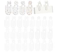 NBEADS 30 Pcs 6 Styles Sublimation Blanks Acrylic Paper Clips, Jumbo Sublimation Paper Clips Office Big Paperclips for Crafts Office Gifts Home DIY Supplies