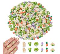 NBEADS 300 Pcs Mixed Color Mini Resin Vegetable Cabochons, 7.5-9.5mm Tiny Vegetable Nail Art Charms, 3D Simulation Food Resin Decoration for Nail Art, DIY Crafts, Miniatures Scrapbooking