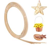 NBEADS 30m Bamboo Strips, 8mm Wide Flat Wicker Rattan Webbing Basket Weaving Materials DIY Basket Rattan for Basket Making Webbing Furniture Weaving DIY Crafts