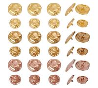 NBEADS 30Pcs Gold Metal Shank Buttons, 6 Styles Alloy Shank Buttons Flat Round Sewing Shank Buttons 18/22mm Gold Blazer Buttons for Men Women Blazer Coat Uniform Shirt Suit and Jacket