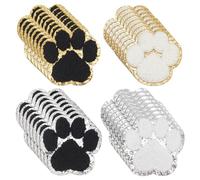 NBEADS 32 Pcs 4 Colors Dog Paw Embroidery Patches, Puppy Cat Paw Appliques Towel Cloth Paw Print Iron on or Sew on Patches for Dresses Jeans Hats Shirts Jackets