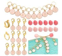 NBEADS 33 Pcs Knitting Accessories Kit, Including Linen Knitting Row Counter Chains 0-9 Number Stitch Markers 2 Colors Silicone Knitting Needle Stoppers Yarn Guide Finger Ring for Knitting Project