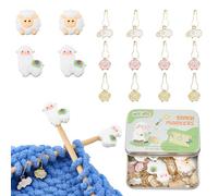 NBEADS 34 Pcs Sheep Alpaca Stitch Markers Kit, Including 30 Pcs Alloy Enamel Locking Stitch Markers and 4 Pcs Shee Alpaca Silicone Needle Stoppers Knitting Markers for Crochet Projects