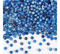 NBEADS 398 Pcs Natural Lapis Lazuli Beads, 2mm Faceted Round Loose Spacer Beads Stone Beads Strands for DIY Bracelet Necklaces Jewelry Crafts Making, Hole: 0.6mm