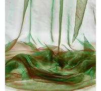 NBEADS 3m Organza Fabric, 1.48m Wide Two Tone Sheer Organza Magic Gradient Iridescent Holographic Gauze Fabric for Dress Performance Stage, Lime Green and Red