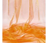 NBEADS 3m Organza Fabric, 1.48m Wide Two Tone Sheer Organza Magic Gradient Iridescent Holographic Gauze Fabric for Dress Performance Stage, Orange and Red