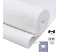 NBEADS 4.37Yards/4M Thick Felt Roll, 30cm Wide Wide Craft Felt Cloth 3mm Thick Non-Woven Craft Fabric for Sewing Quilting, Handwork Project DIY, White