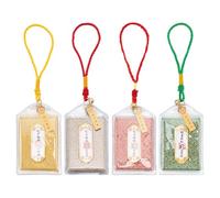NBEADS 4 Pcs 4 Colors Japanese Omamori Amulets, 76x47.5mm Good Luck Charms Blessing Lucky Hanging Sachets for Blessing Health Fortune Wealth Success