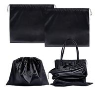 NBEADS 4 Pcs Dust Bags for Handbags, 39.7x50cm Imitation Silk Storage Bags Portable Drawstring Pouch Cloth Travel Bags for Handbags Purses Shoes Boots, Black