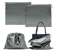 NBEADS 4 Pcs Dust Bags for Handbags, 39.7x50cm Imitation Silk Storage Bags Portable Drawstring Pouch Cloth Travel Bags for Handbags Purses Shoes Boots, Gray