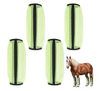 NBEADS 4 Pcs Fly Boots for Horses, Non-Slip Breathable Horse Fly Boots Mesh Horse Fly Leggings for Preventing Flies from Biting Horses Accessories, Green Yellow