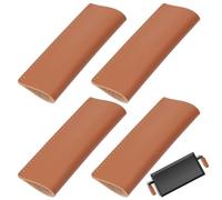 NBEADS 4 Pcs Pan Handle Covers, Leather Hot Handle Holder Heat Resistant Cast Iron Handle Sleeves for Carbon Steel Griddle Grill Press Kitchen Cooking Tools, 10.8x3.8cm