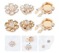 NBEADS 4 Pcs Rhinestone Buttons Covers, 2 Colors Detachable Shirt Button Covers Sleeve Buttons Cover with Brass Findings for Women Blouses Men Shirts Clothes DIY Decoration, 2.4x2.3cm