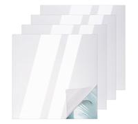 NBEADS 4 Pcs Two Way Mirror Glass, 40x40cm Acrylic Infinity See Through Mirror Sheet for Makeup DIY Magic Project Art Display, Square, Silver