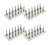 NBEADS 4 Sets Pegboard Dish Drying Rack, Countertop Cabinet Organizer Wooden Peg Board Drawer Shelf Adjustable Peg System for Dishes Plate Pot Container Cookware Utensil Kitchen, Black