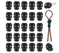 NBEADS 40 Pcs Alloy Skull Beads, Skull Shape Alloy Cord End Lock Paracord Metal Large Hole Beads EDC European Lanyard Cord for Shoelace Jewelry EDC String Pendant, Black