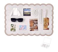 NBEADS 40x60cm Self-Adhesive Felt Bulletin Board Wall Stickers, 10mm Felt Material Pin Board Rectangle Shape Vision Board with 20 Push Pins for Home Office Wall Decor