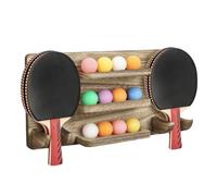 NBEADS 42x22x1.6cm Pong Paddle Holder, Wooden Wall-Mounted Table Tennis Storage Table Tennis Paddle Storage Racks for Home Garage Game Room Organization, Coffee