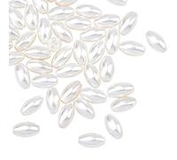 NBEADS 46 Pcs Natural Freshwater Beads, Seashell Rice Pearls Oval Loose Pearl Beads for Jewelry Craft Making, Hole 0.8mm