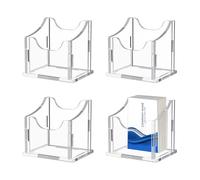 NBEADS 4Pcs Acrylic Business Card Holders, Vertical Card Holder Stand with High-Transparency Clear Square Desk Organizer for Office, Conference, Reception Desk, 9.5x7.5x9.5cm