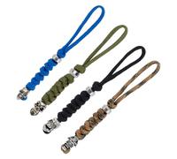 NBEADS 4Pcs paracorda Lanyard, Skull Shape Cord End Lock paracorda Beads Metal Large Hole EDC European Lanyard Cord for Outdoor and Tactical Keychain Use