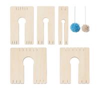 NBEADS 5 Pcs 5 Sizes Wooden Tassel Making Tool, Pom Poms Maker Tassel Loom Fluff Ball Weavers Wool Ball Making Tool for Needle Craft DIY Wool Knitting Craft