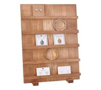 NBEADS 5 Tier Earring Card Display Stands, Wooden Jewelry Display Stand Rack Removable Shelves Rack Earring Display Holder for Displaying Selling Bookmarks Stickers Jewelry Keychains, 29.5x14x38cm