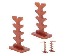 NBEADS 5-Tier Wooden Wand Display Holder, 7.4x4.2x13cm Wizard Wand Stand Magic Wand Display Sword Stand for Desktop Display Decoration Collection, Peru