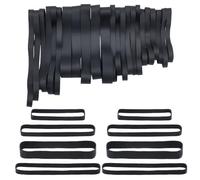NBEADS 50 Pcs 4 Sizes Wide Rubber Bands, Black Large Elastic Band Heavy Duty Binding Straps for Books Art Office Supplies Kitchen Home Outdoors Camping Wrapping Fixing Item, 0.9-2cm