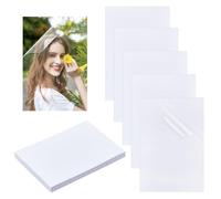 NBEADS 50 Pcs Cold Laminating Film Sheet, 16.2 x11.1cm A6 Self-Adhesive Laminating Pouches Clear PVC Holographic Protective Film for Cards, Photos, Stickers, Documents