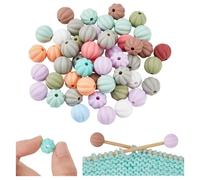 NBEADS 50 Pcs Lantern Knitting Needle Stoppers, Silicone Knitting Needle Point Protectors Focal Beads for Pens Stitch Stoppers Supplies for DIY Crafts, 12mm, Hole: 2mm