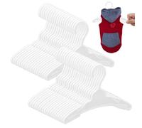 NBEADS 50 Pcs Pet Apparel Hangers, White Pet Clothes Hangers Mini Plastic Hangers Wardrobe Accessories Dog Cats Clothing Closet for Puppy Cat Kitten Small Pet, 10.5x17.9cm