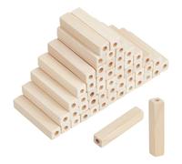 NBEADS 50 Pcs Unfinished Wood Rectangle Beads, 5cm High Large Hole Beads for DIY Necklace Bracelet Jewelry Making